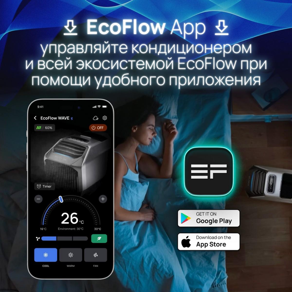 Компактный кондиционер EcoFlow Wave 2 + аккумулятор