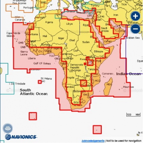 Карта Navionics Африка и Ближний Восток