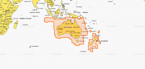 Карта Navionics Австралия, Н. Зеландия