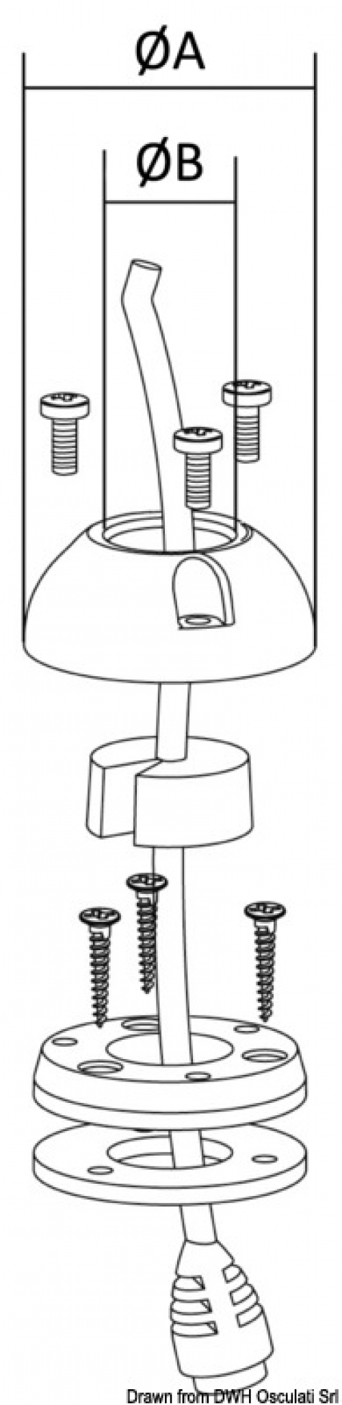 Вертикальный сальник SCANSTRUT ЧЕРНЫЙ для кабеля 9-14 mm