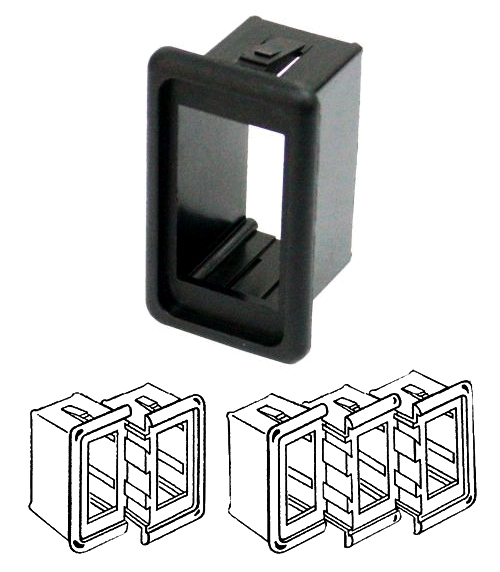 Рамка монтажная для выключателей Osculati CONTURA II одиночная, черный пластик