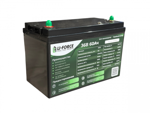 Аккумуляторная батарея Li-Force 36В 60Ач LiFePO4, 12S4P