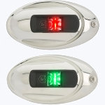 Навигационные огни Attwood LightArmor LED (красный и зеленый) нержавеющая сталь элипс