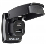 Водонепроницаемая розетка Osculati SCANSTRUT Flip Pro USB-A и USB-C